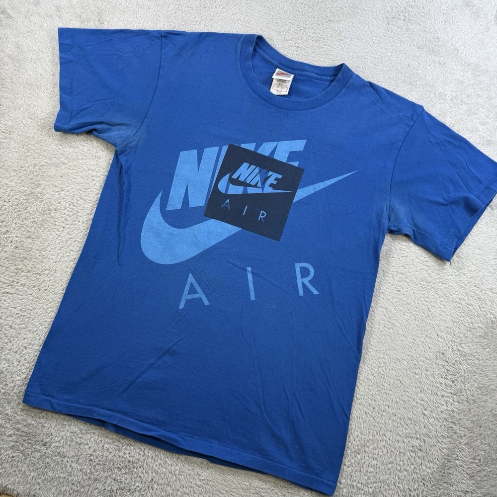 Vintage Nike Air T-Shirt Men Large Blue Short Sleeve USA Single Stitch White Tag